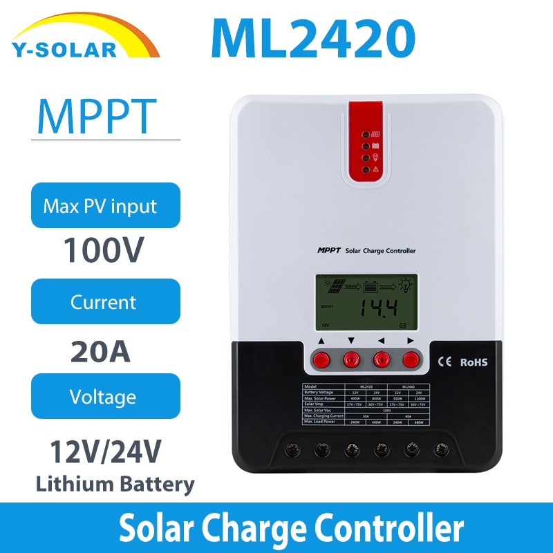 Y-Solar 20A MPPT ¾   Ʈѷ 12V/24V ڵ A..